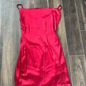 SHEIN Red Satin Dress
